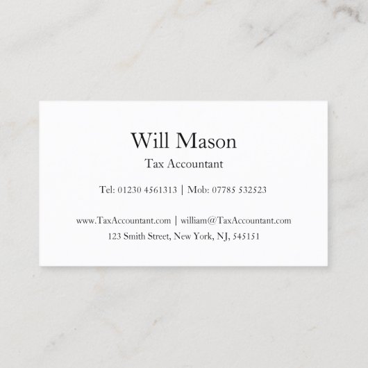 反射文字 – 税理士 – 名刺 (裏面)