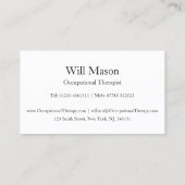 反射文字 – 職業セラピスト- Bカード 名刺 (裏面)