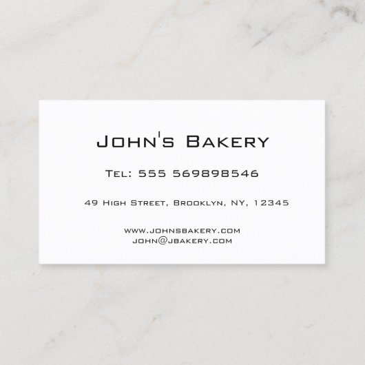 反射文字- Baker – 名刺 (裏面)