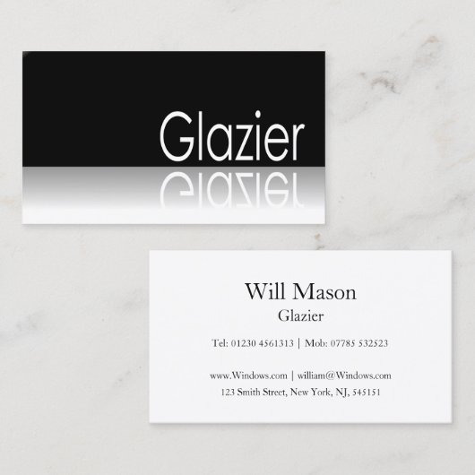 反射文字- Gladier – 名刺 (正面/裏面)