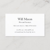 反射文字- Personal Assistant Business Card 名刺 (裏面)