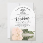 反射淡い色の赤面ピーチバラエレガントな結婚式 招待状 (正面)
