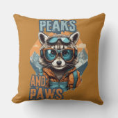 反射的なマウンテンラクーンアート クッション (正面)