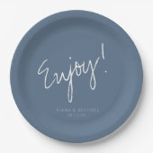 反射結婚の楽しむほこりっぽい青ID774 ペーパープレート (正面)