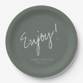 反射結婚の楽しむSage Green ID774 ペーパープレート (正面)