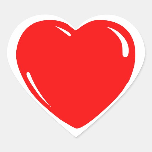 反射赤いハート ハートシール (正面)
