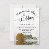 反射金ゴールド黄結婚バラ変更計画 セーブザデート (正面)