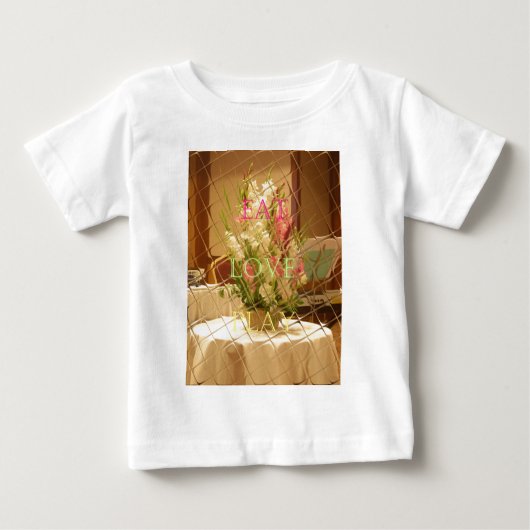 反射開花アートプリント ベビーTシャツ (正面)
