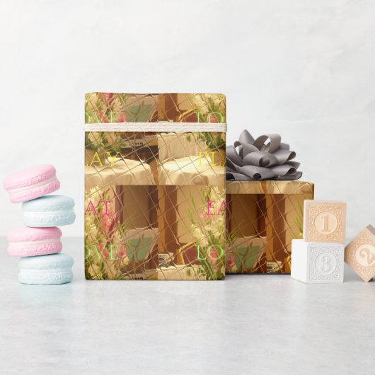 反射開花アートプリント ラッピングペーパー (ベビーシャワー)