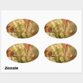 反射開花アートプリント 楕円形シール (シート)