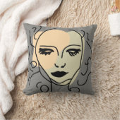 反射静かミニマル顔 クッション (ブランケット)