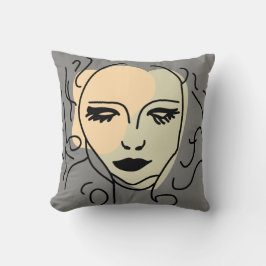 反射静かミニマル顔 クッション