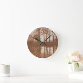 反射1843年(セピア色の写真) ラウンド壁時計 (ホーム)