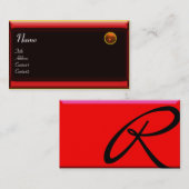 反射2 AGATEモノグラム、黒い赤い黄色 名刺 (正面/裏面)