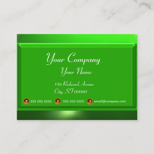 反射2 EMERALDモノグラムホワイトグリーン 名刺 (正面)