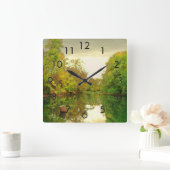 反射3壁時計 スクエア壁時計 (ホーム)