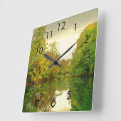 反射3壁時計 スクエア壁時計 (傾斜)