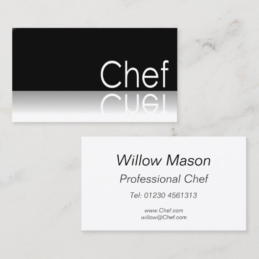 反射 – シェフ – 名刺 (正面/裏面)