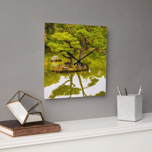 反射 スクエア壁時計 (オフィス)