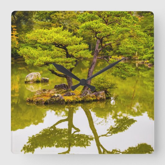 反射 スクエア壁時計 (正面)