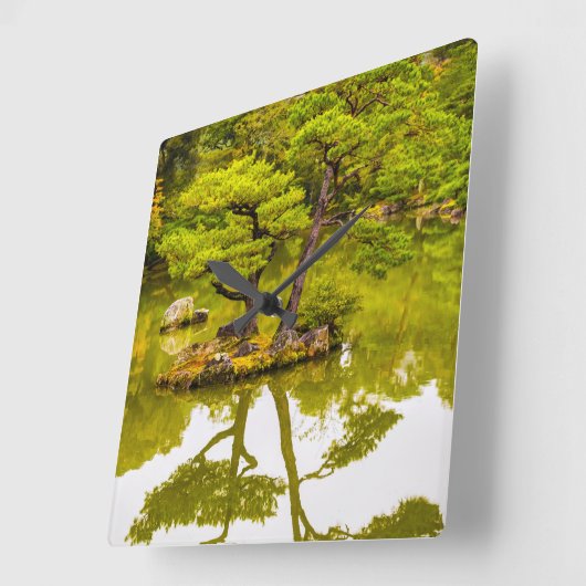 反射 スクエア壁時計 (傾斜)