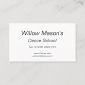 反射 – ダンス – 名刺 (裏面)