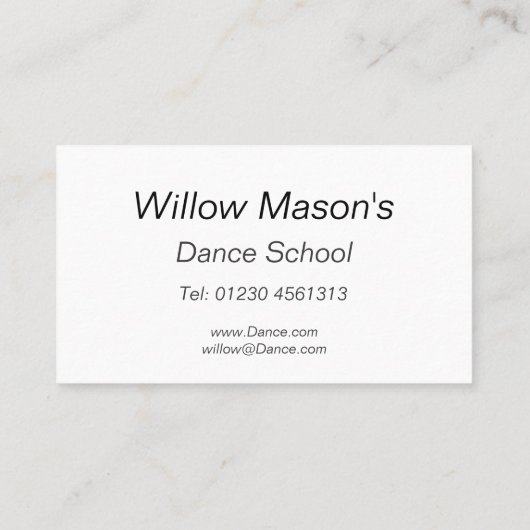 反射 – ダンス – 名刺 (裏面)