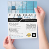 反射, 窓掃除, 清掃広告 チラシ (手)