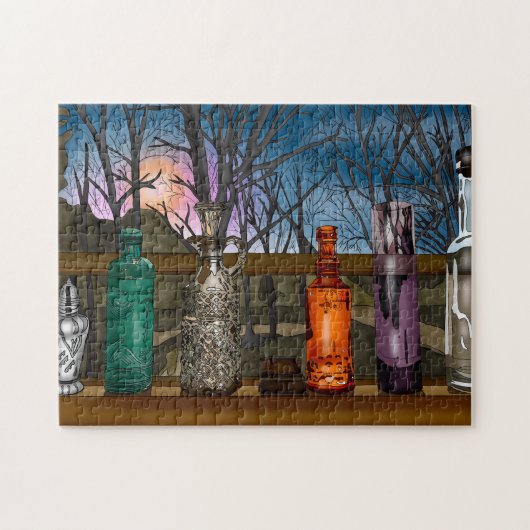 反射 |窓敷居カラフル内のガラスの花瓶 ジグソーパズル (横)