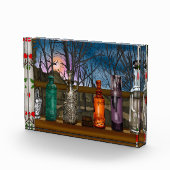 反射 |窓敷居カラフル内のガラスの花瓶 フォトブロック (右)