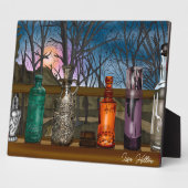 反射 |窓敷居カラフル内のガラスの花瓶 フォトプラーク (側面)