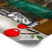 反射 |窓敷居カラフル内のガラスの花瓶 ポスター (角)