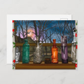 反射 |窓敷居カラフル内のガラスの花瓶 ポストカード (正面/裏面)