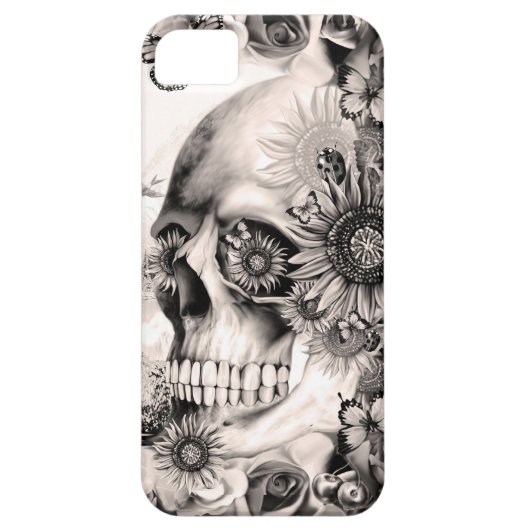 反射、花の景色のスカル Case-Mate iPhoneケース (裏面)