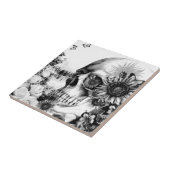 反射。 花の景色の頭骨 タイル (側面)