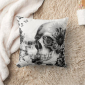 反射、花の自然のスカル クッション (ブランケット)