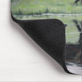 反射-黒い馬のmousepad マウスパッド (コーナー)