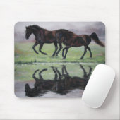 反射-黒い馬のmousepad マウスパッド (マウス)