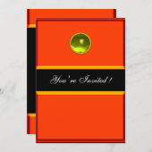 反射 TOPAZ , 黒 黄 オレンジ 招待状 (正面/裏面)