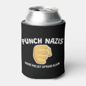 反差別・反レイシスト保冷缶カバー – ナチスをぶっ飛ばせ、立ち上がれ 缶クーラー (缶正面)