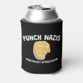 反差別・反レイシスト保冷缶カバー – ナチスをぶっ飛ばせ、立ち上がれ 缶クーラー (缶裏面)