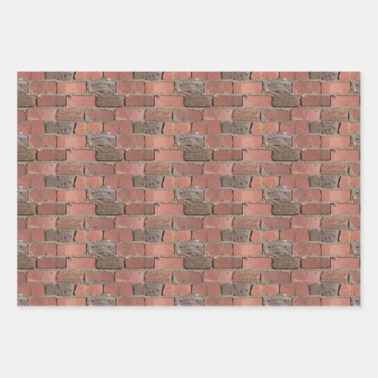 反復アンティークブリックパターン ラッピングペーパーシート (正面)