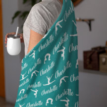 反復名体操ティール（緑がかった色）フリースブランケット