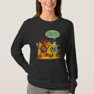 反応しすぎだよ化学の先生サイエンス グラフィック Tシャツ