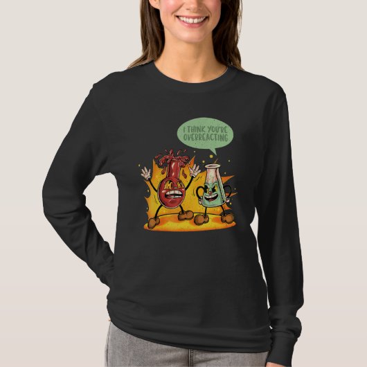 反応しすぎだよ化学の先生サイエンス グラフィック Tシャツ (正面)
