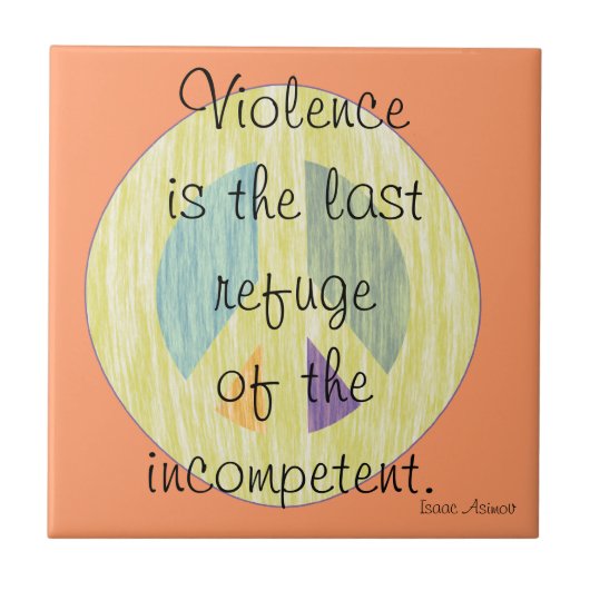 反戦のピースマークのギフトのタイルTrivet タイル (正面)