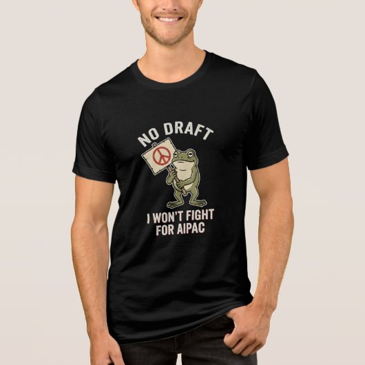 反戦カエル徴兵なしイラン トライブレンドTシャツ (正面)