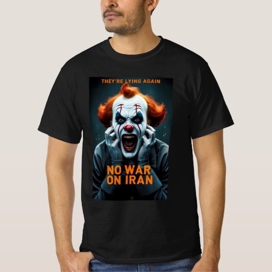 反戦・イランへの戦争反対Tシャツ Tシャツ (正面)