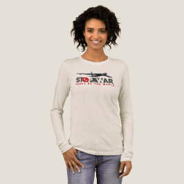 反戦 (ライトモード) | レディースロングスリーブ トライブレンドＴシャツ