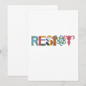 反抗のTシャツ　レジスタンス　戦う　拳　抗議　リベラル 招待状 (正面/裏面)